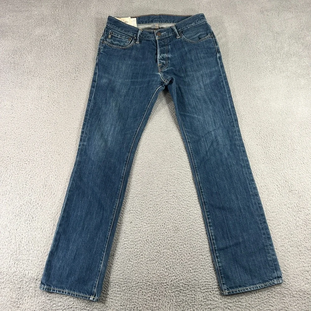 Abercrombie & Fitch Remsen Low Rise Slim Straight Jeans Dark Wash Mens 31x32 Y2K